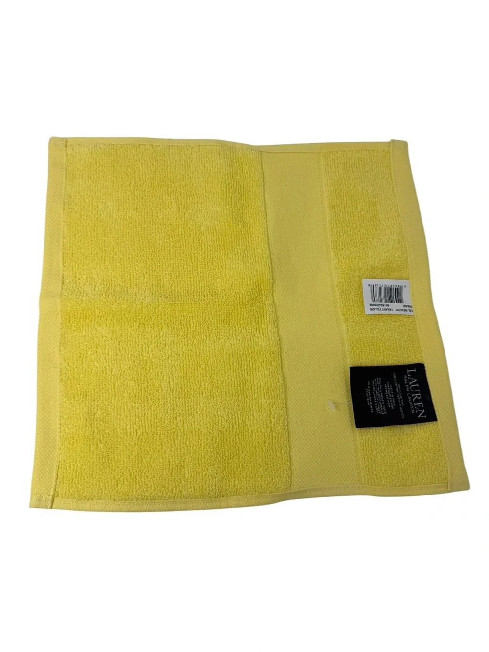 Lauren Ralph Lauren set of 4 Washcloths Wash cloths Canary yellow cotton NWT